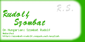 rudolf szombat business card